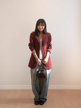 Leather Dumpling Bucket Bag - Brown