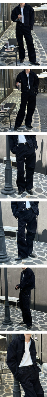 [F/W] ベルベットカーブワイドデニムパンツ(2color)
