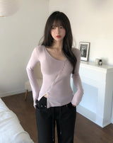 Hiko Unbalanced Button Zipper Long Sleeve