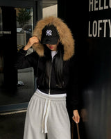 [ORIGINAL] POE Fur Hood 2-Way Zip-Up Hoodie