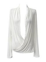 loose V-wrap shirring T (2color)