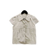 Trench Button Crop Short Sleeve Shirt Jacket