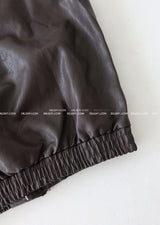 leather oversized fit vest jacket
