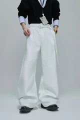 Waffle Textured Pearl Trousers