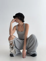 ASCLO Destroyed Sweat Pants (2color)
