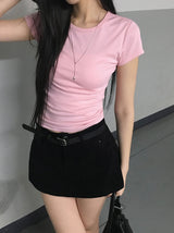 26SS★ [MADE] Ahen Basic Slim Short Sleeve T-shirt
