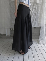 Sella Shirred Flare Long Skirt