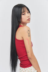 Love & Healthy ロゴノースリーブトップ Red