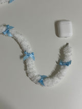 Fuzzy cable_Ribbon_White (Sky blue)