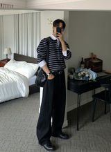Meir Premium Adult Three-Needle Curved Wide Denim Pants