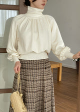 Colb Puff Shirring Button Polar Knit