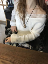 セターレースVネックニット