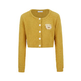 13DE MARZO Embroidered Plush Cardigan