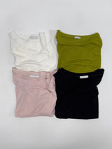 ボートネックテンセルシースルーTシャツ