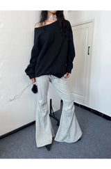 Off-loose shoulder sweatshirt