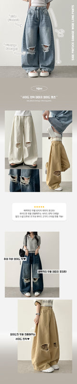 knee damage cutting wide pants