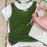 Alps U-Neck Sheer Tencel Mango Sleeveless Camisole Top (5 Colors)
