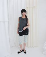 BUTTON LACE CAPRI PANTS / MINT
