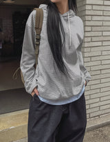 ハーパーストライプストリングフード