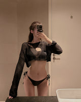 Built three-piece bikini set