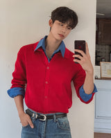 Carnel Mild Collar Knit Cardigan