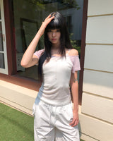 エララグランワンショルダーロングスリーブTシャツ