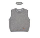 シンプルラインニットベスト (Navy)