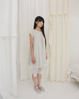 COUNTRY FLARE LINEN DRESS / BEIGE