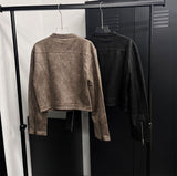 [F/W] Crop suede zipper jacket(2color)