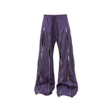 RELABEL (Split Dream) Multi-Zip Reversible Patchwork Adjustable Multi-Style Wear Cut-Out Four-Zip Patchwork Sweatpants