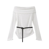 Savia Dot Frill Slim Top Set