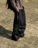 ハネルチェックフラップバルーンデニムパンツ
