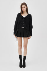 Classic sugarplum hairy cardigan, Black
