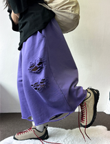 ビビフダメージオーバーバミューダ💜4COLOR