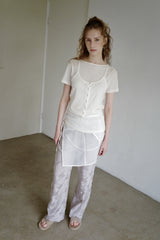 Sheer layered slip, White