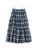 Lumie Check Tiered Banding Long Skirt