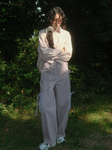 Ribbon Cotton Pants (Purple)