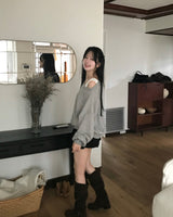 press matte buckle suede long boots (2.5cm)
