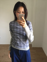 Check Sheer Short Sleeve (2color)