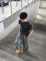 ファイナー ショルダーパネル ウォッシュド ショートスリーブ Tシャツ 3C