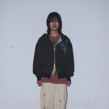Untitled Starrynight Small Stripe Hood Zip Up Wine Black