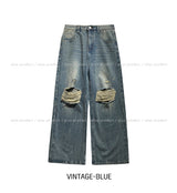 [Planned Product] Arty Damage Washing Wide Denim Pants