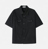 Bundry Waist Snap Pocket Short Sleeve Shirt