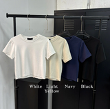 [BASIC ITEM] Basic semi crop t-shirts(4color)
