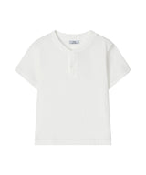 (W) ラッキークローバーセミクロップヘンリーネック半袖Tシャツ_2 Color