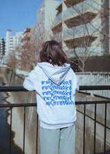Back print logo zip hoodie