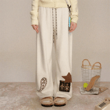 Paisley Artwork Embroidered Jogger Wide Pants