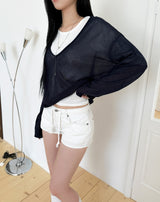 Haro See-through Deep V-Neck Knit