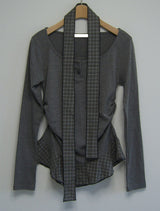 check scarf tee