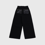 leather mix snap pants